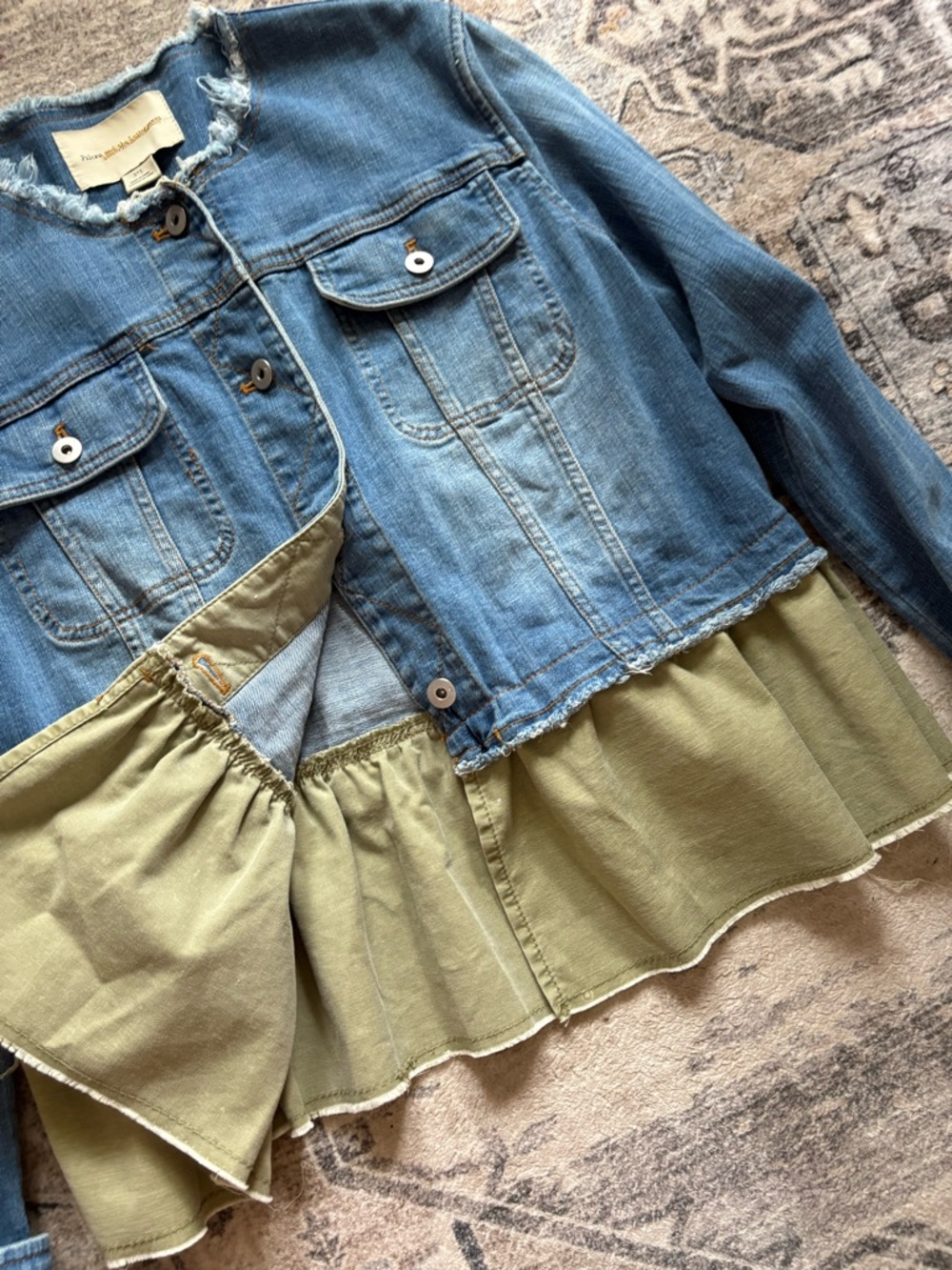 Anthropologie Pilcro and the Letterpress denim jacket size L western fall winter - Picture 5 of 10